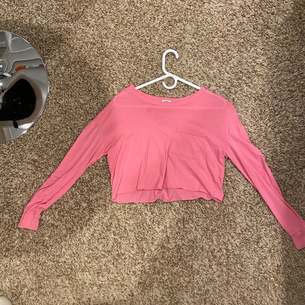 pink long sleeve croptop from garage